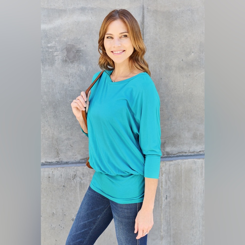 Basic Bae Full Size Round Neck Batwing Sleeve Blo… - image 6